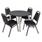 Kee Kee Round Table & Chair Set, Wood, Metal, Vinyl Top, Grey TB42RNDGYBPCM29BK - alternate 1